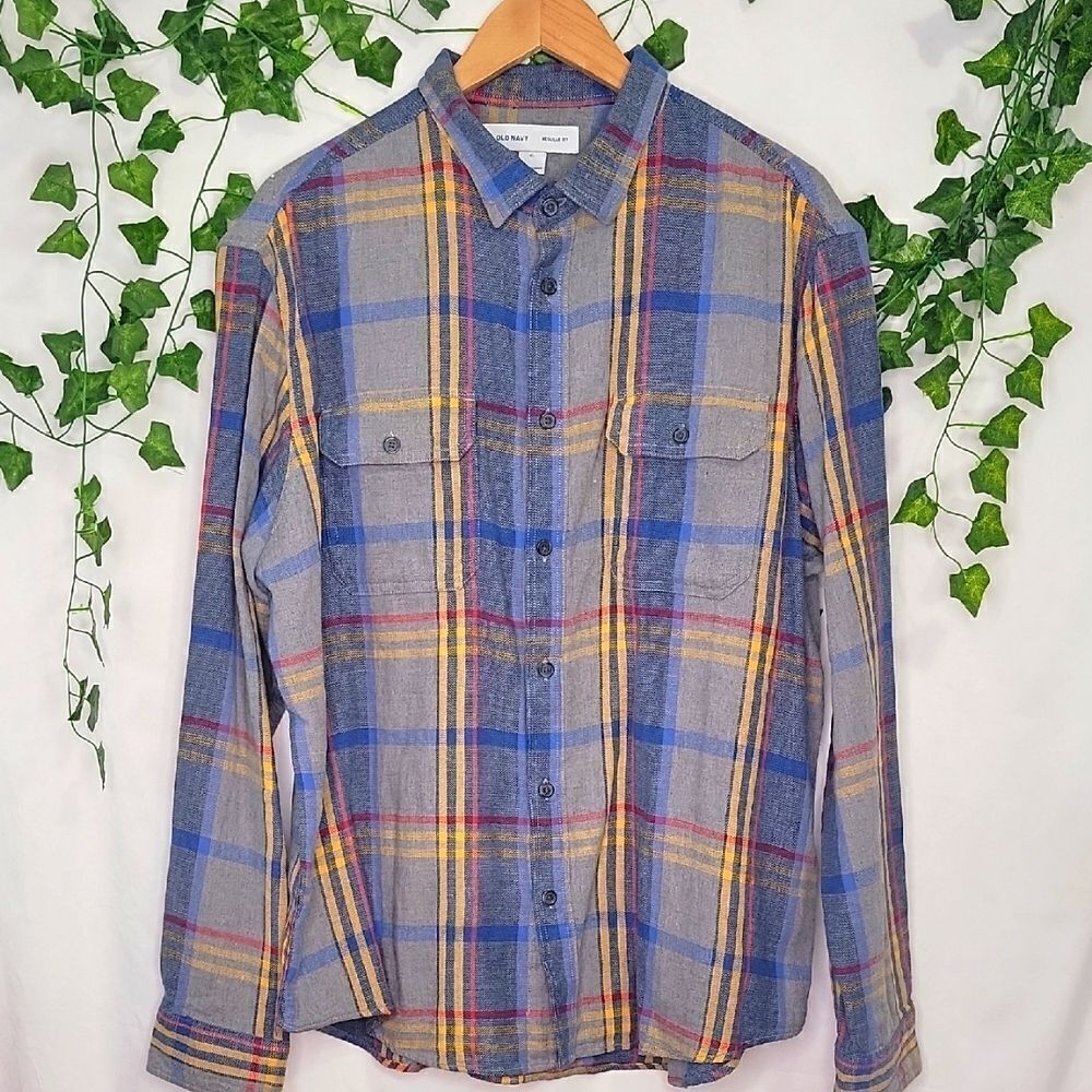 Old Navy. Flannel Plaid Button-Down Shirt. Size XL. Like New